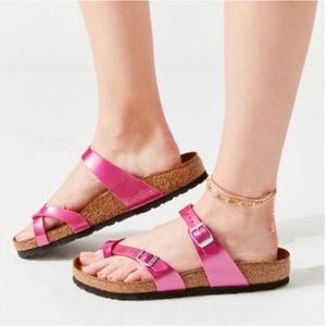 New! Birkenstock Mayari Footbed Metallic Pink